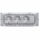 VGRADNI ELEM.ZA KANAL MODUL SET VTIČNIC SREBRN 3X 16A 3X SCHUKO 2P+E 250V 7M ES