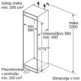VGRADNI HLADILNIK Z ZAMRZOVALNIKOM BOSCH KIV87VFE0