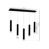 VISEČA SVETILKA MILAGRO CARBON 5X5W LED ML184