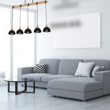 VISEČA SVETILKA MILAGRO ERIK ČRNA/LES 5XE27 MLP7227