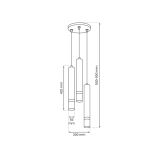VISEČA SVETILKA MILAGRO JOKER ČRNA/KROM 3XGU10 MLP8916