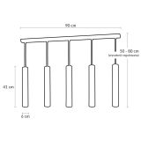VISEČA SVETILKA MILAGRO JOKER ČRNA/KROM 5XGU10 MLP1417