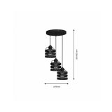 VISEČA SVETILKA MILAGRO LARS BLACK 3XE27 MLP801