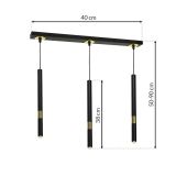 VISEČA SVETILKA MILAGRO MONZA ČRNA/ZLATA 3XG9 MLP6334