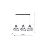 VISEČA SVETILKA MILAGRO TRIANGOLO 3XE27 ML162