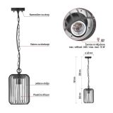 VISEČA VRTNA SVETILKA EMOS LED E27,IP44,MAX 15W PENDANT