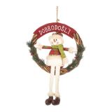 VRATNA DEKORACIJA GLOSSTYLE VISEČI VENEC FI 34 CM Z NAPISOM BOŽIČEK/SNEŽAK