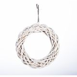 VRATNA DEKORACIJA GLOSSTYLE VISEČI VENEC RATAN BELI 30 CM