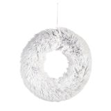 VRATNA DEKORACIJA GLOSSTYLE VENEC BELI 20X20X4 CM UMETNO KRZNO