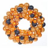 VRATNA DEKORACIJA GLOSSTYLE VENEC FI 30 CM IZ BUNKIC ČRNO ZLATI KOMBINACIJI