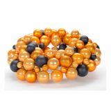 VRATNA DEKORACIJA GLOSSTYLE VENEC FI 30 CM IZ BUNKIC ČRNO ZLATI KOMBINACIJI