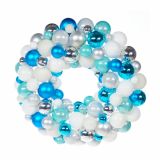 VRATNA DEKORACIJA GLOSSTYLE VENEC FI 30 CM IZ BUNKIC MODRO-SREBRNE-BELE