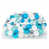 VRATNA DEKORACIJA GLOSSTYLE VENEC FI 30 CM IZ BUNKIC MODRO-SREBRNE-BELE