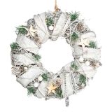 VRATNA DEKORACIJA GLOSSTYLE VRATNI VENEC BELI NARAVNI 26X26X8 CM