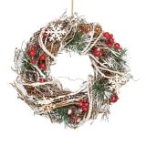 VRATNA DEKORACIJA GLOSSTYLE VRATNI VENEC SREBRNI NARAVNI 26X26X8 CM