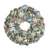 VRATNA DEKORACIJA GLOSSTYLE VRATNI VENEC SV. MODRI NARAVNI 32X32X8 CM