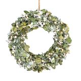 VRATNA DEKORACIJA GLOSSTYLE VRATNI VENEC ZELENI NARAVNI 32X32X8 CM