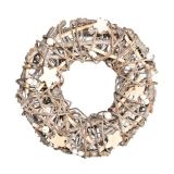 VRATNA DEKORACIJA GLOSSTYLE VRATNI VENEC SREBRNI NARAVNI 32X32X10 CM