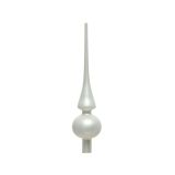 VRH ZA JELKO DECORIS HLADNO BELE BARVE MAT VIŠINA 26 CM