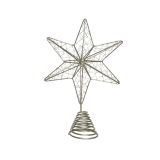 VRH ZA JELKO DECORIS ZVEZDA SREBRNE BARVE 15X24 CM