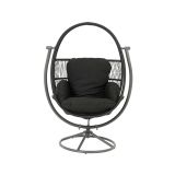 VRTNA GUGALNICA DECORIS VISEČI STOL GUGALNICA TUNJA, ČRN