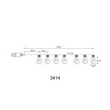 VRTNA LED SVETILKA GLOBO JEFFA 10X LED L=7.5M WW IP44