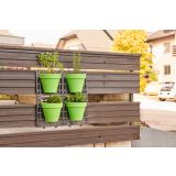STOJALO ZA ROŽE DELIMANO GROW VRTNA STENA ZELENA S 4 LONČKI 18X11X16CM