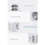 VTIČNI RAZDELILEC TESSAN 327 1X SCHUKO + 2X EURO VTIČNICI, 3X USB-A