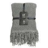 DEKORATIVNA ODEJA Z RESICAMI, MODRA/SIVA, SORT