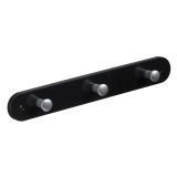 PVC OBEŠALNIK 3 KLJUKE HETTICH DIY, 280X40X30 MM, ČRN