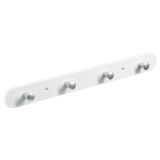 PVC OBEŠALNIK 4 KLJUKE HETTICH DIY, 380X40X30 MM, BEL