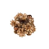 DEKORACIJA GLOSSTYLE ZLATA S STEKLENIM KOZARČKOM FI 18 CM