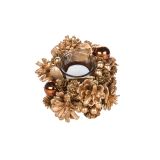 DEKORACIJA GLOSSTYLE ZLATA S STEKLENIM KOZARČKOM FI 18 CM