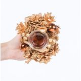 DEKORACIJA GLOSSTYLE ZLATA S STEKLENIM KOZARČKOM FI 18 CM