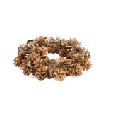 NAMIZNA DEKORACIJA GLOSSTYLE ZLATI ADVENTNI VENEC S 4 KOZARČKI PREMERA 32 CM