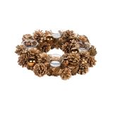 NAMIZNA DEKORACIJA GLOSSTYLE ZLATI ADVENTNI VENEC S 4 KOZARČKI PREMERA 32 CM