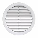 ZRAČNIK BREZ REGULACIJE VAFRA PVC FASADNI FI 60 BELI OKROGLI VGRADNI