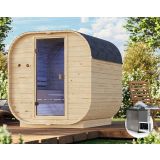 ZUNANJA SAVNA KARIBU 38 MM SODNA QUADRO 2+ 9KW BIO-KOMBINIRANI GRELEC