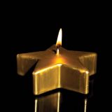 SVEČA 9X9 CM ZVEZDA ZLATE BARVE