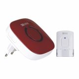 ZVONEC EMOS BREZŽIČNI RDEČ 52 MELODIJ 1 ENOTA ZA VTIČ.+ 1 TIPKA