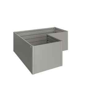 KOVINSKA VISOKA GREDA BIOHORT 201X201X77 CM PEŠČENO SIVA