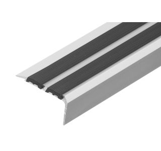 STOPNIŠČNI ALU PROFIL CEZAR 35X19MM 0.9M SREBRN Z GUMO