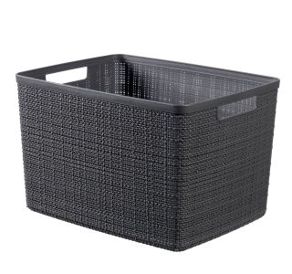 KOŠARICA ZA SHRANJEVANJE - JUTA L, 20L, 36X23X28XCM, TEMNO SIVA