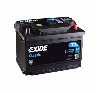 AKUMULATOR ZA AVTO EXIDE CLASSIC EC700 AH70 D+ 640A 278X175X190