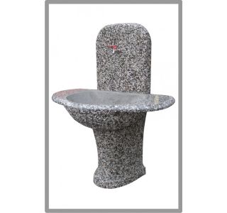 BETONSKI UMIVALNIK CEGRAM VRTNI GABER S POLICO, PRANO SIVO, ZADNJA STRAN PRANA, KORITO GLADKO