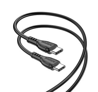 BOROFONE PODATKOVNI KABEL BX51 TYPE C NA TYPE C 1M 3A 60W ČRN