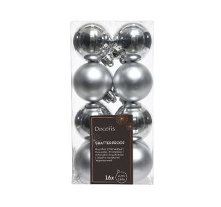 BUNKE ZA NOVOLETNO JELKO SREBRNE BARVE, 16/1, FI 40 MM