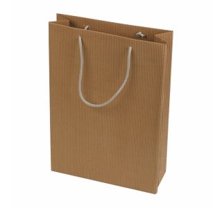 DARILNA VREČKA IZ E VALOVITE LEPENKE A4 NATUR 250X85X375 MM