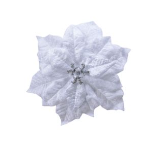 DEKORACIJA DECORIS BOŽIČNA ZVEZDA NA SPONKI 32 CM, BELA DEKORACIJA DECORIS BOŽIČNA ZVEZDA NA SPONKI 32 CM, BELA