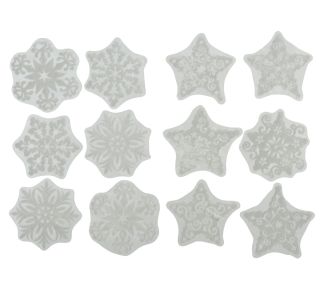 DEKORACIJA DECORIS NALEPKE SNEŽINKE/ZVEZDE BELE BARVE SORT